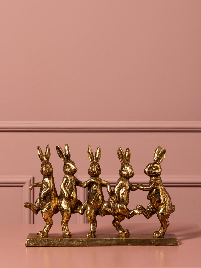 Déco lapins dorés en fête - 1