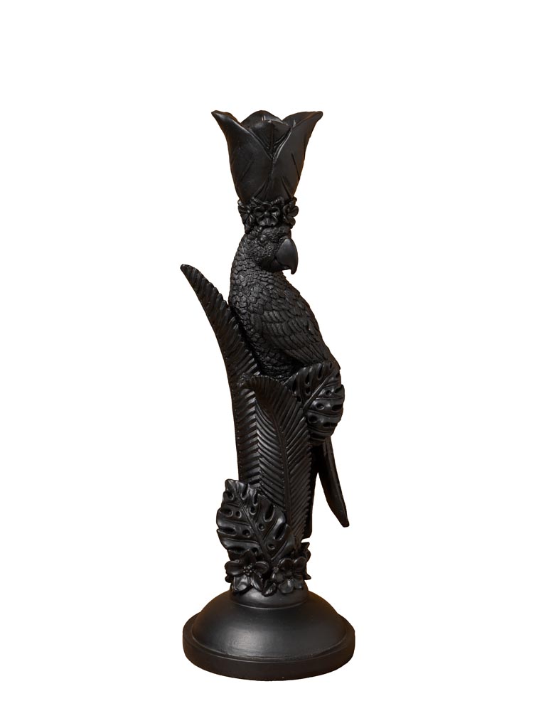 Black parrot and leaves candle stick - 2
