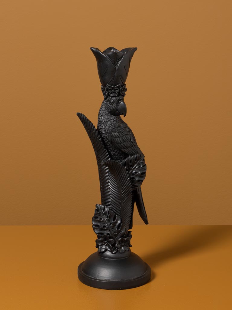Black parrot and leaves candle stick - 3