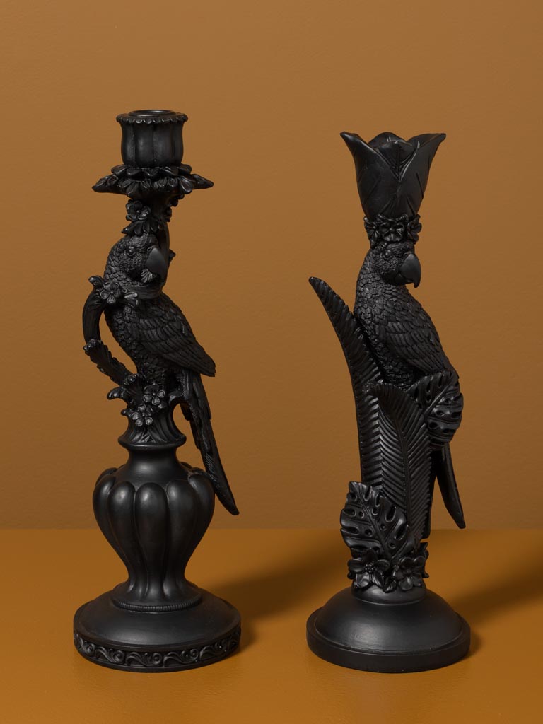 Black parrot and leaves candle stick - 5
