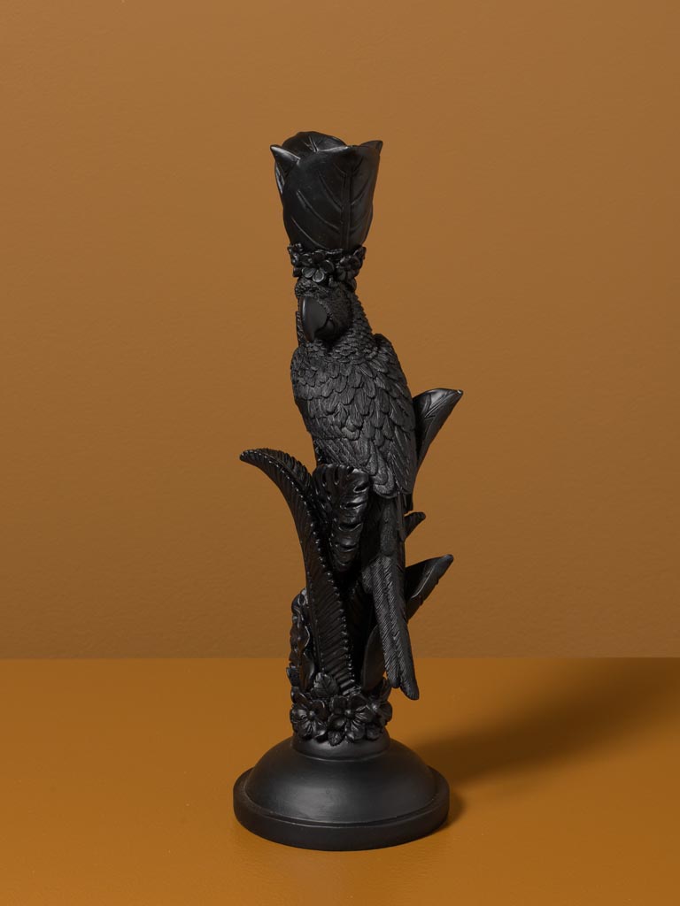 Black parrot and leaves candle stick - 4
