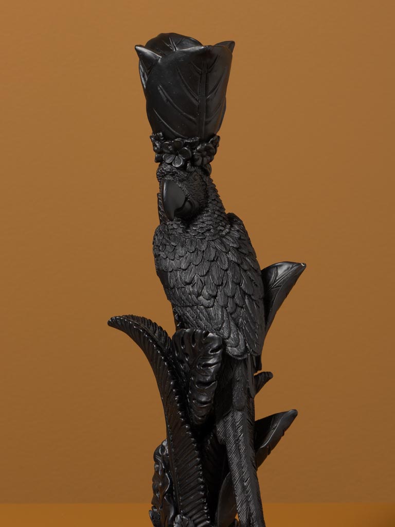 Black parrot and leaves candle stick - 6