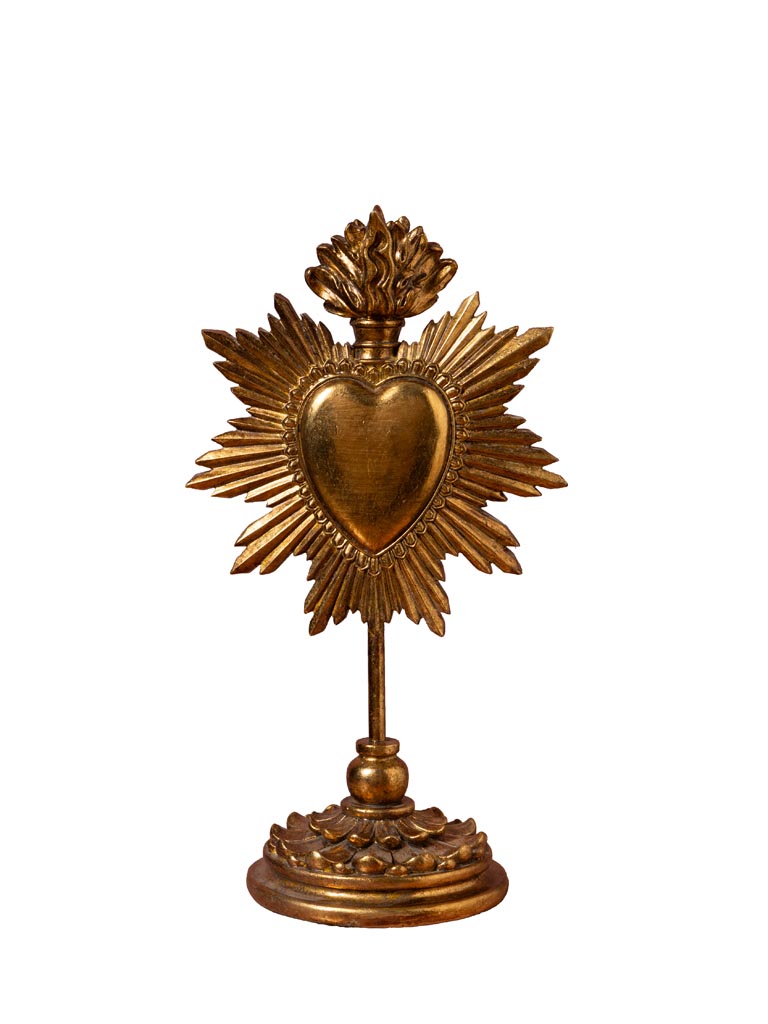 Golden Ex-voto heart candlestick - 2