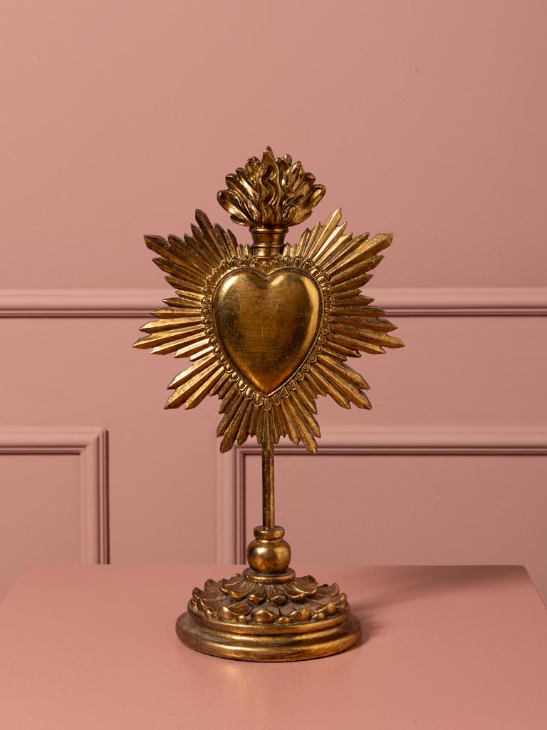 Golden Ex-voto heart candlestick - 3