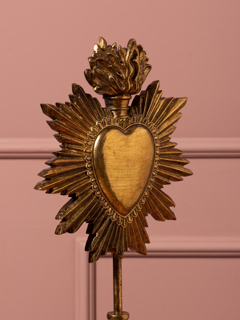 Golden Ex-voto heart candlestick - 4
