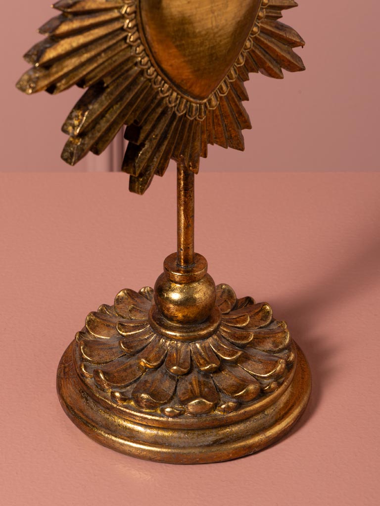 Golden Ex-voto heart candlestick - 6