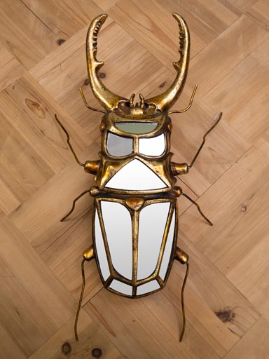 Mirrored stag beetle wall deco