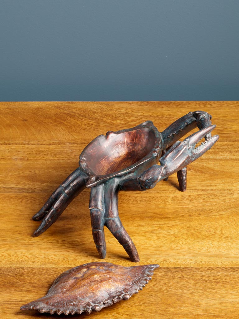 Crab box dark patina in resin - 3