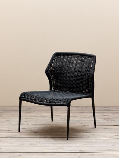 Chaise lounge noire Triana