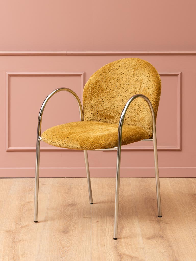Chaise ocre et chrome Cardia - 1