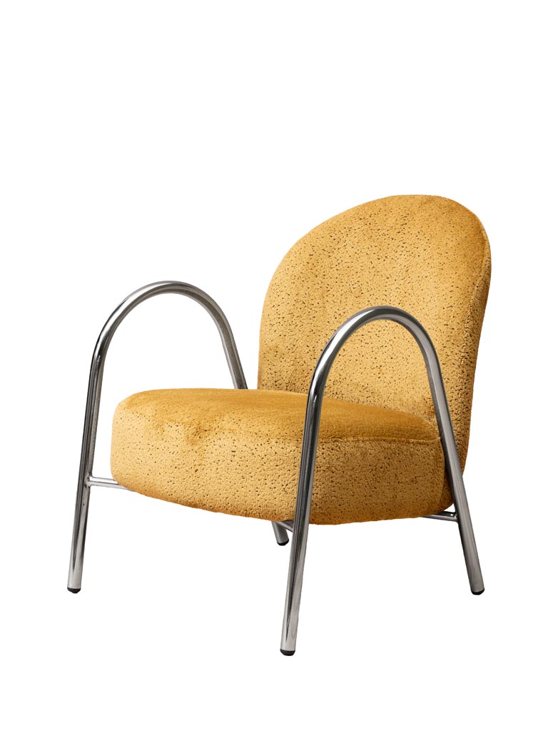 Mustard and chrome armchair Cardia - 2