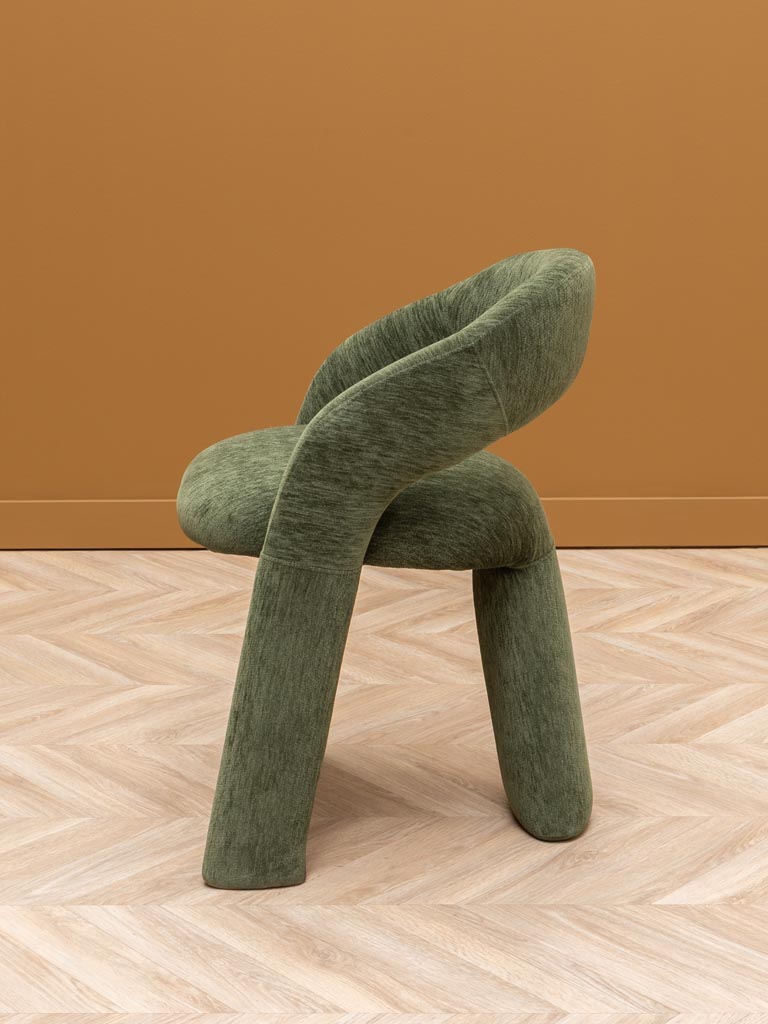 Chaise tissu vert Prato - 1