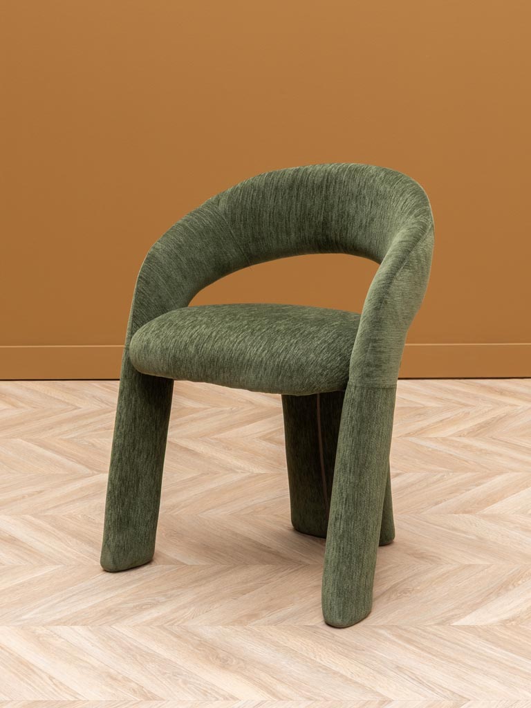 Chaise tissu vert Prato - 3