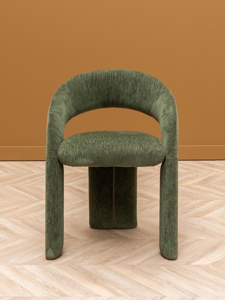Chaise tissu vert Prato - 5