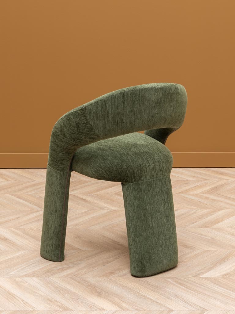 Chaise tissu vert Prato - 4