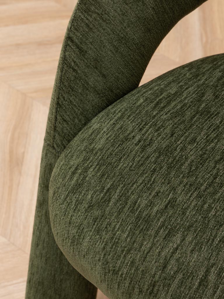 Chaise tissu vert Prato - 6