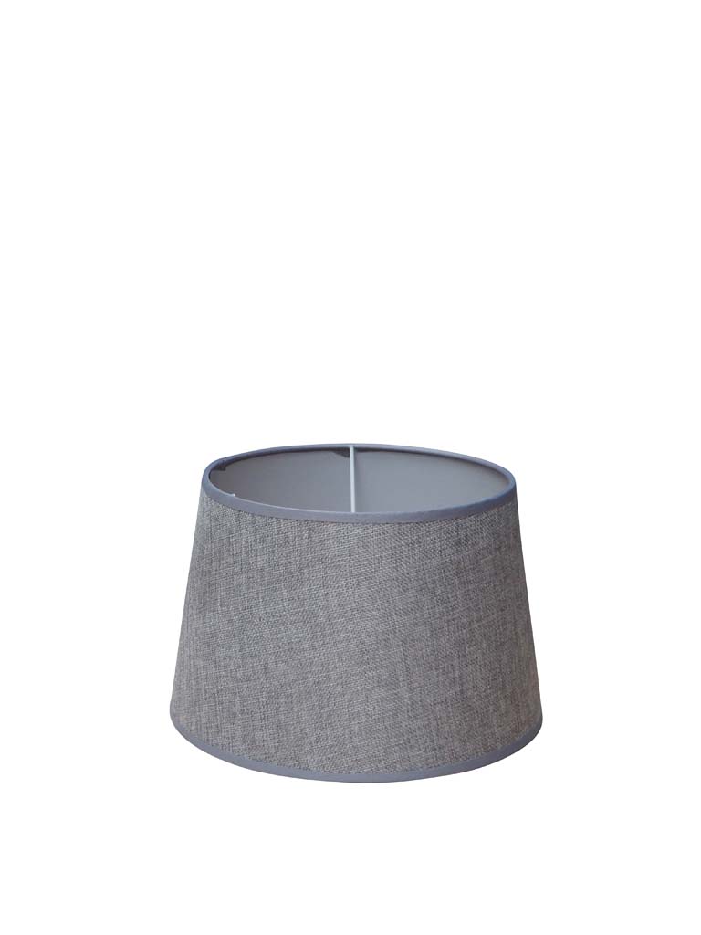 Cylindrical shade 25cm silver grey linen - 2