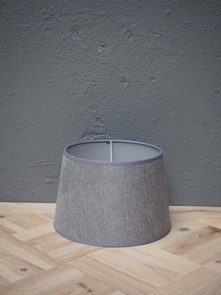Cylindrical shade 25cm silver grey linen - 1