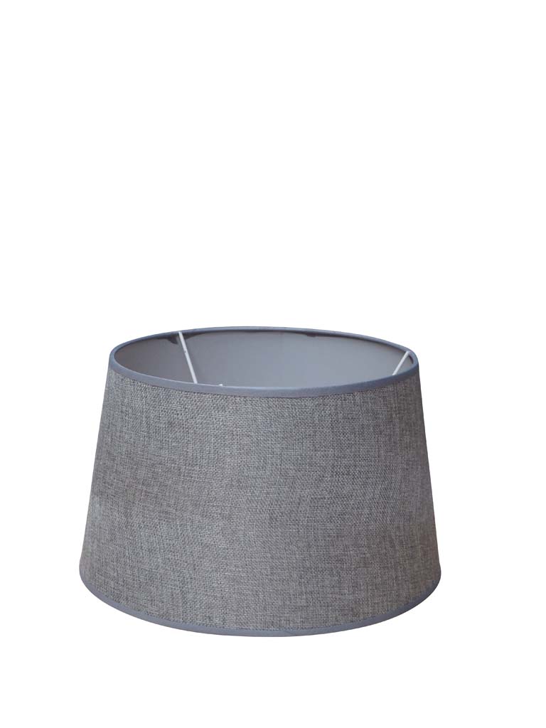 Cylindrical shade 30cm silver grey linen - 2