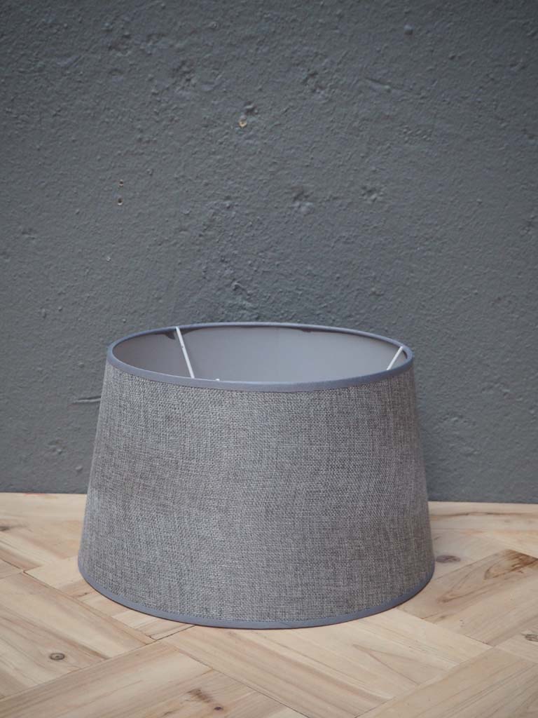 Cylindrical shade 30cm silver grey linen - 1