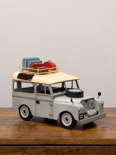 Vintage Landrover with luggage