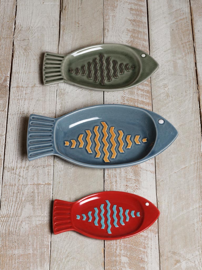 S/3 fish dishes red-blue-green - 1