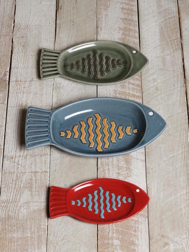 S/3 fish dishes red-blue-green