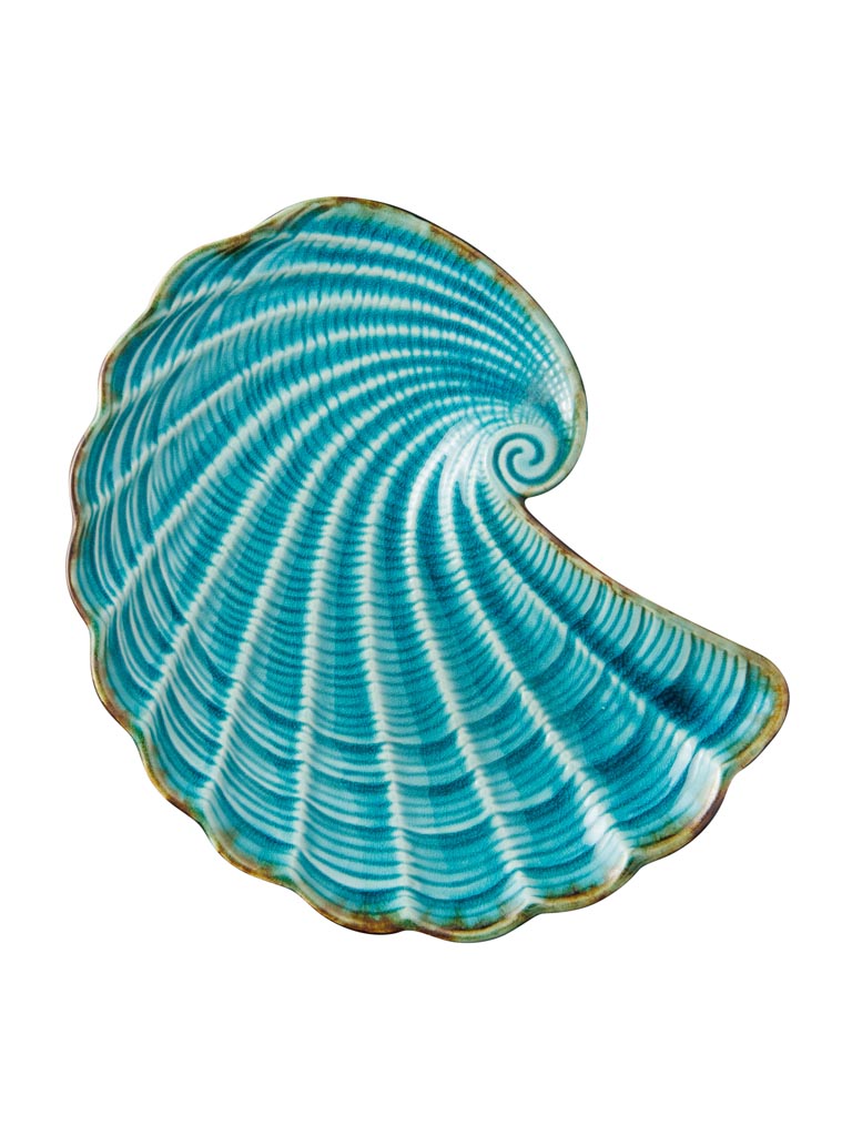 Medium dish Aqua shell - 2