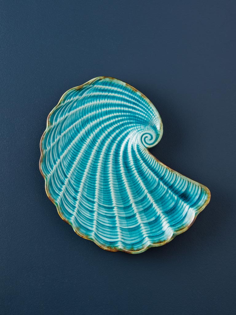 Medium dish Aqua shell - 1