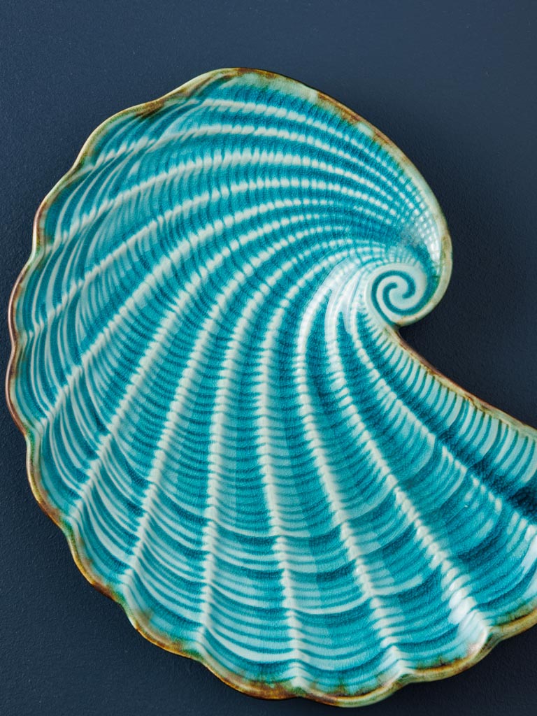 Medium dish Aqua shell - 3