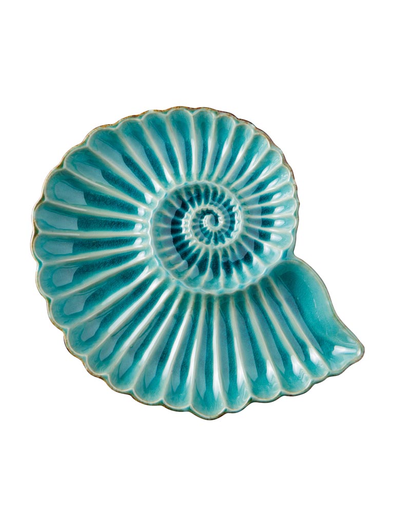 Large dish Aqua round shell - 2