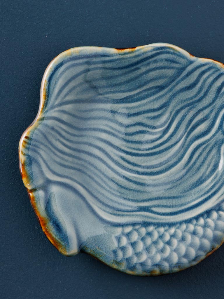 Small dark blue mermaid dish - 3