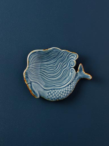 Small dark blue mermaid dish