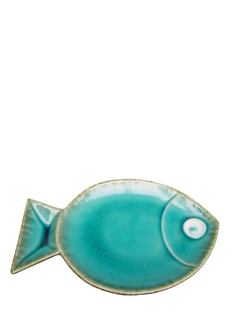 Petit plat rond poisson bleu aqua - 2