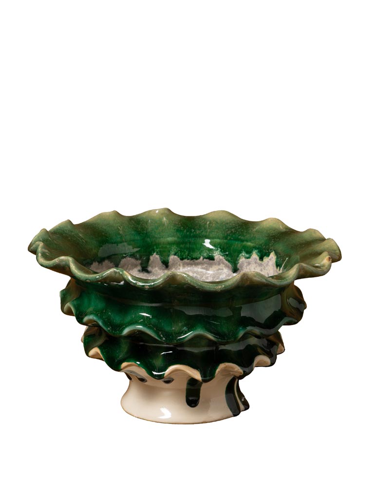 Fruit bowl with green ruffs Corola - 2