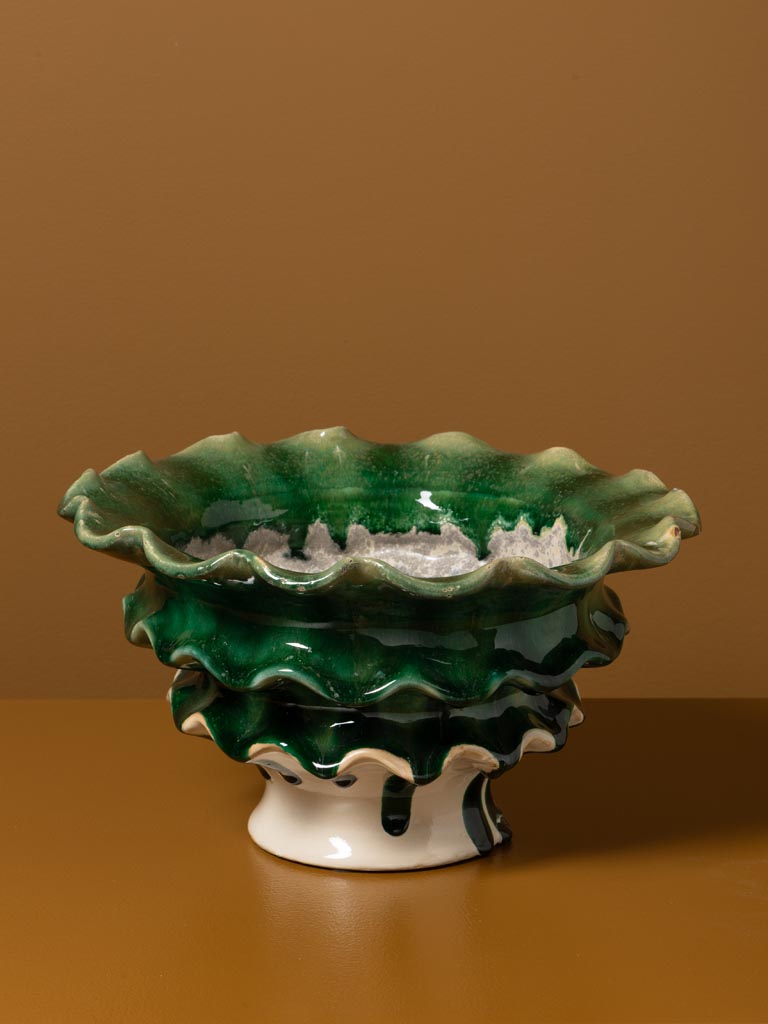 Fruit bowl with green ruffs Corola - 1