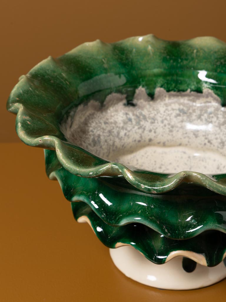 Fruit bowl with green ruffs Corola - 3