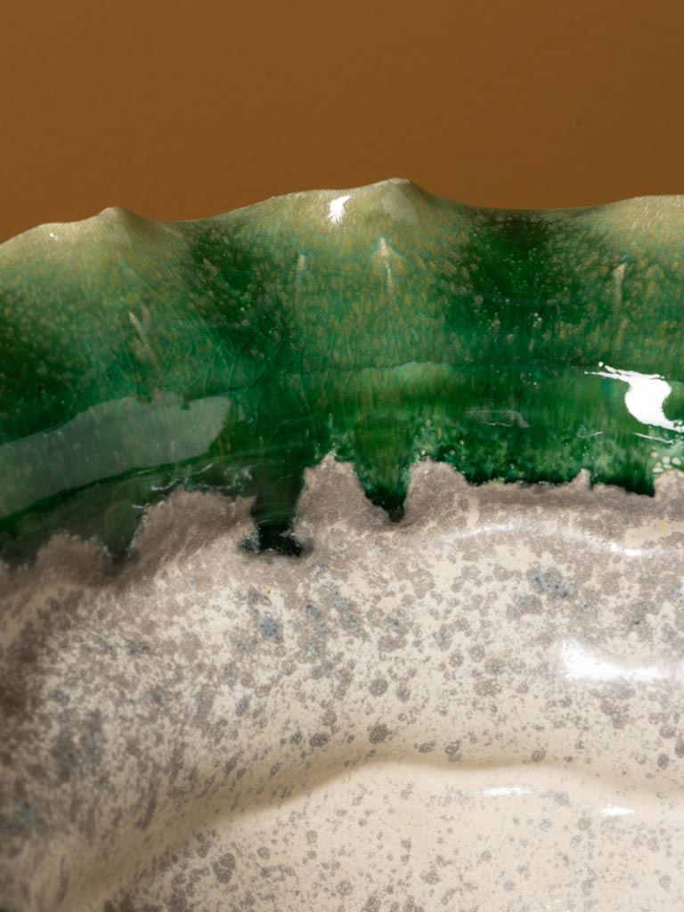 Fruit bowl with green ruffs Corola - 4