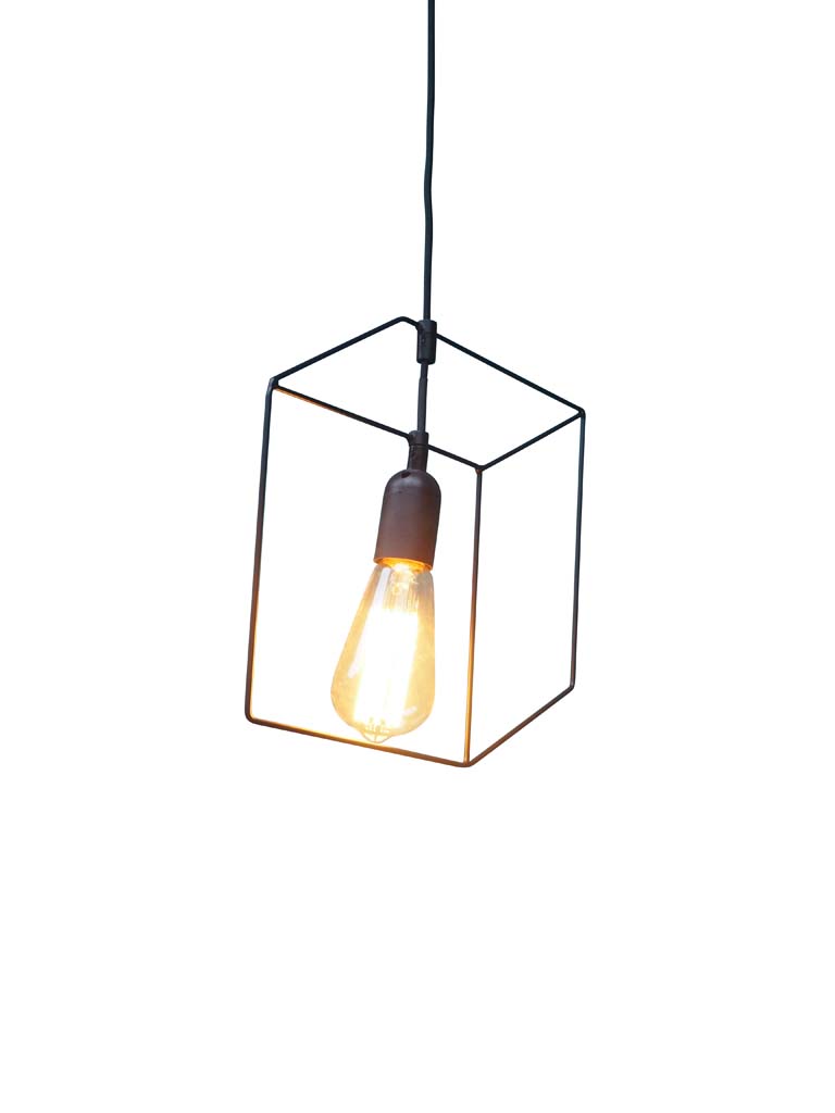 Metal hanging lamp cube 