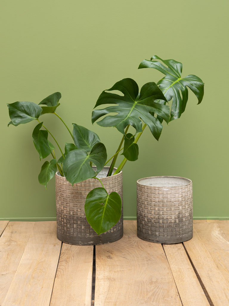 S/2 metal planters grey shades - 1