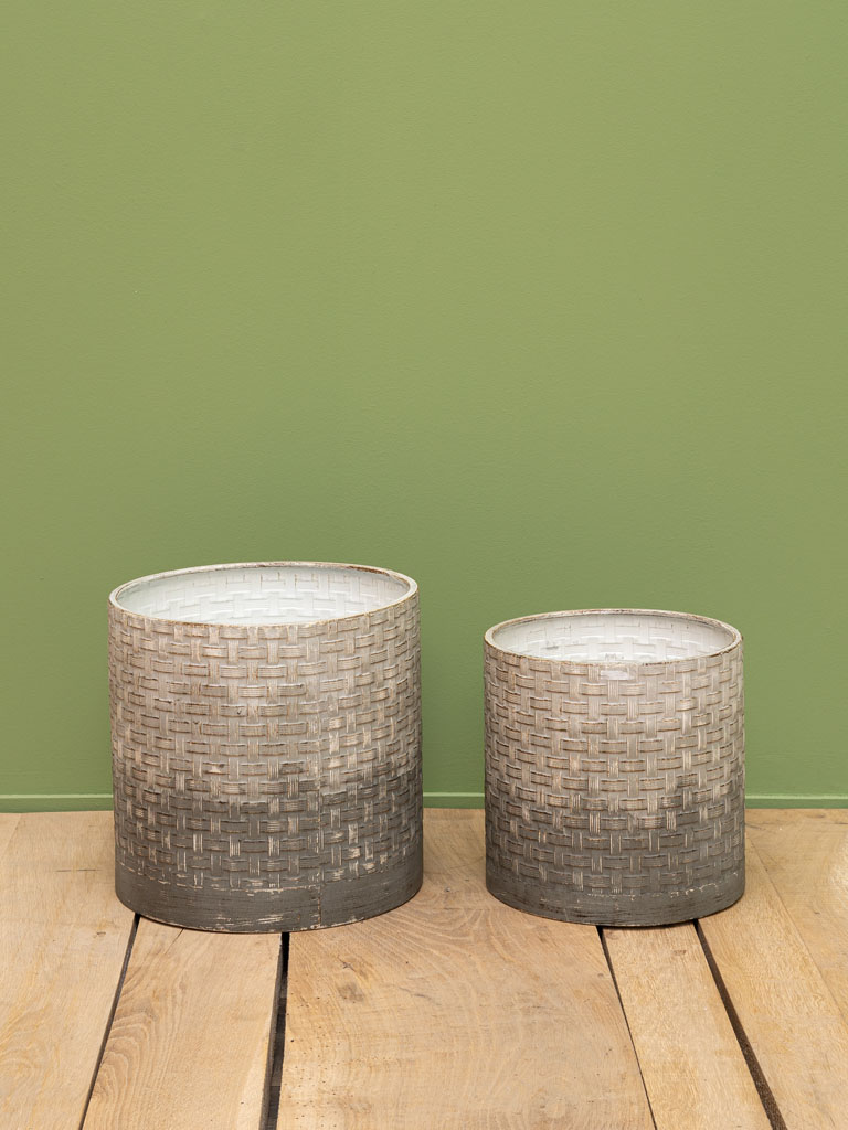 S/2 metal planters grey shades - 3