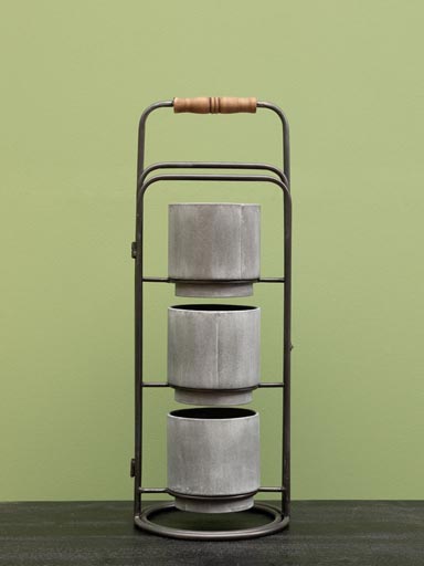 Metal stand with 3 planters