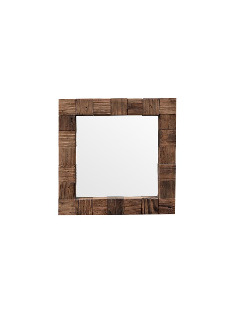 Small mirror with rough wooden squares - 2