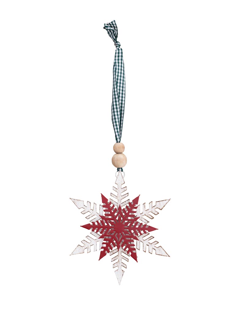 Hanging snowflake green vichy ribbon - 2