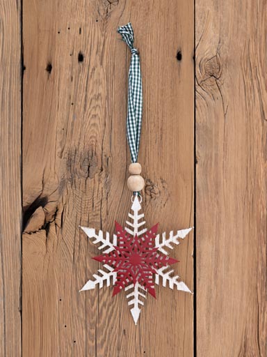 Hanging snowflake green vichy ribbon