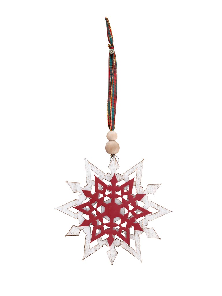 Hanging snowflake tartan ribbon - 2