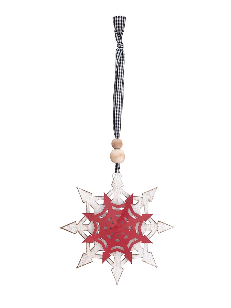 Hanging snowflake black vichy ribbon - 2