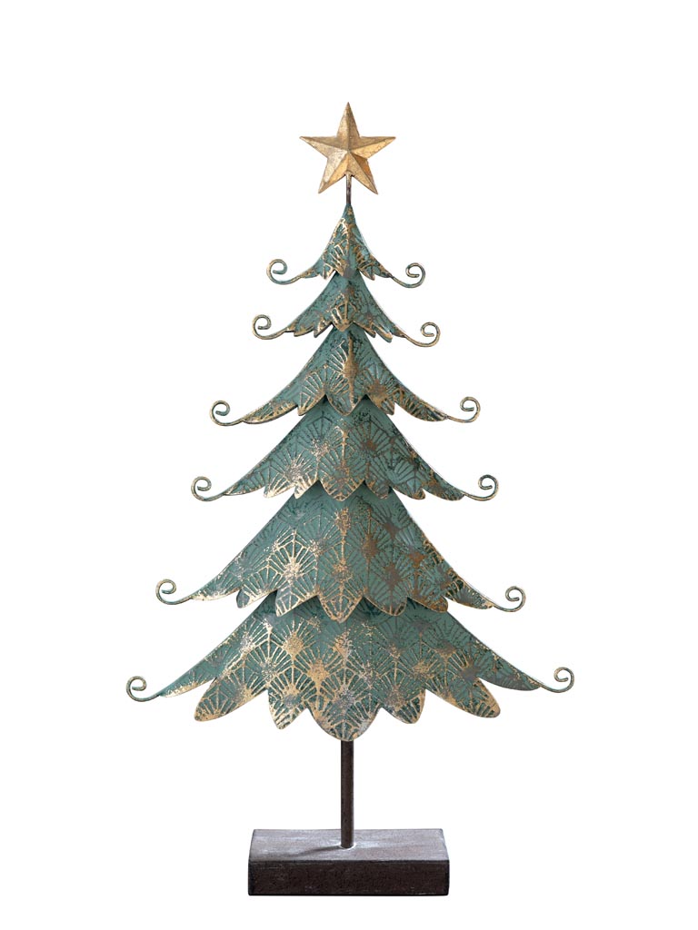 Large Xmas tree with gold on black base - 2