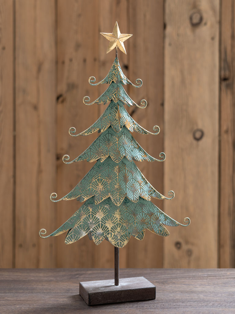 Large Xmas tree with gold on black base - 1