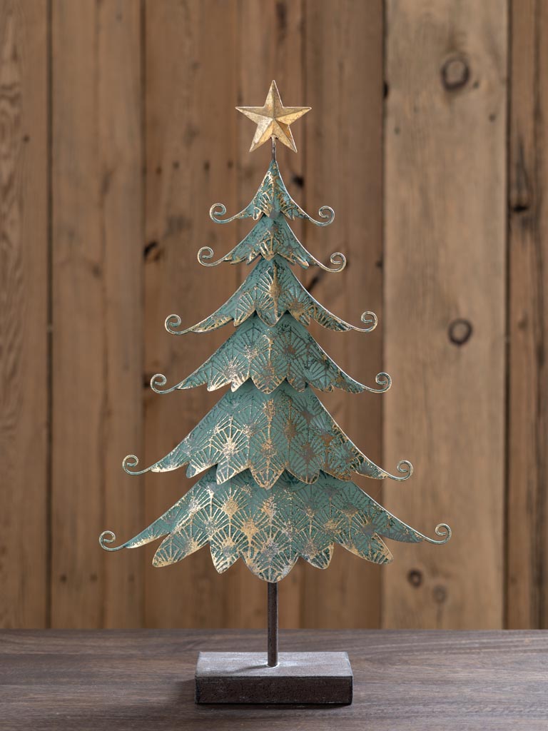 Large Xmas tree with gold on black base - 3
